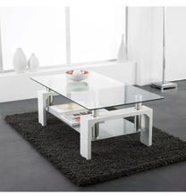 Load image into Gallery viewer, Modern Rectangle Oval Glass & Chrome Living Room Coffee Table