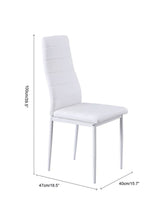Load image into Gallery viewer, Modern Black Or White  High Gloss Glass Top Dining Table And 4 Faux Leather Dinning Chairs