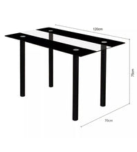 Load image into Gallery viewer, Modern Black Or White  High Gloss Glass Top Dining Table And 4 Faux Leather Dinning Chairs