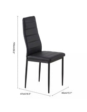 Load image into Gallery viewer, Modern Black Or White  High Gloss Glass Top Dining Table And 4 Faux Leather Dinning Chairs