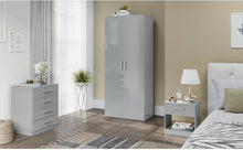 Load image into Gallery viewer, HIGH GLOSS 3 PIECE Bedroom Furniture Set - Wardrobe Chest Bedside