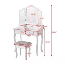 Load image into Gallery viewer, White Victorian Mirror Dressing Table