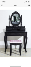 Load image into Gallery viewer, Ashland black dressing table set with mirror