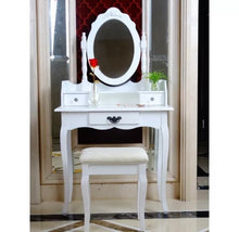 Load image into Gallery viewer, Ashland White dressing table set with mirror