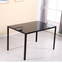 Load image into Gallery viewer, Modern Glass Dining Table set with 4 Leather Chairs