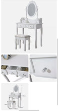 Load image into Gallery viewer, Ashland White dressing table set with mirror