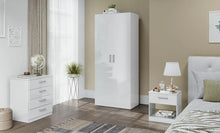 Load image into Gallery viewer, HIGH GLOSS 3 PIECE Bedroom Furniture Set - Wardrobe Chest Bedside