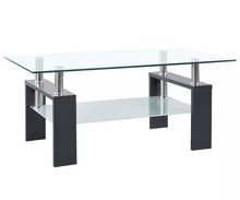 Load image into Gallery viewer, Modern Rectangle Oval Glass & Chrome Living Room Coffee Table