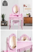 Load image into Gallery viewer, Ashland White dressing table set with mirror