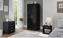 Load image into Gallery viewer, HIGH GLOSS 3 PIECE Bedroom Furniture Set - Wardrobe Chest Bedside