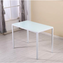 Load image into Gallery viewer, Modern Glass Dining Table set with 4 Leather Chairs