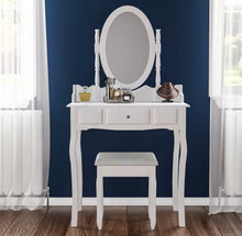 Load image into Gallery viewer, Ashland White dressing table set with mirror