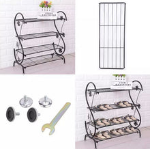 Load image into Gallery viewer, Metal Shoe Rack Stand 4 tier Organiser Shelves Holder Plants Stand Home Decor