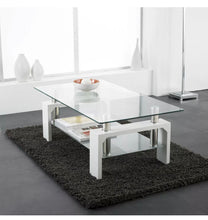 Load image into Gallery viewer, Modern Rectangle Oval Glass &amp; Chrome Living Room Coffee Table