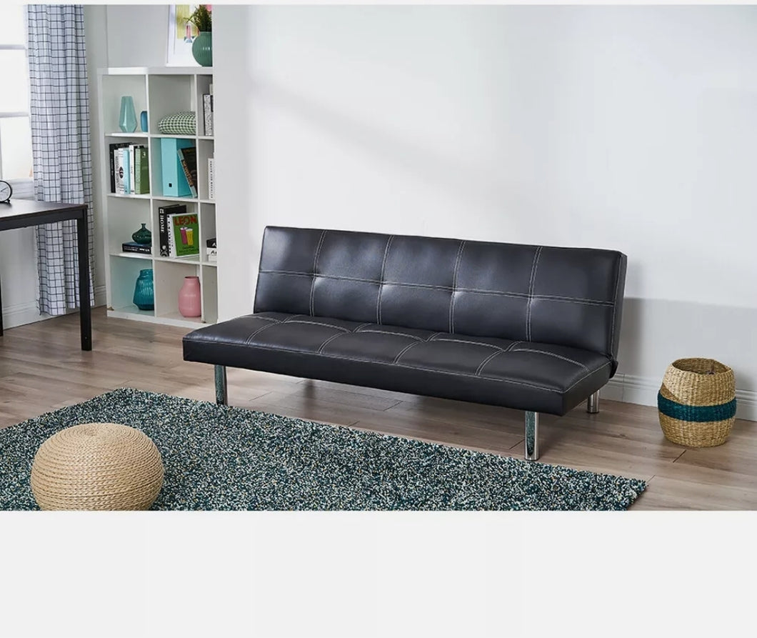 Leather 3 seater sofa bed