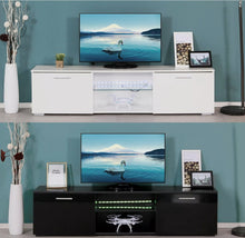 Load image into Gallery viewer, Modern TV Unit Cabinet Stand High Gloss Doors 160cm with LED Lights Drawers