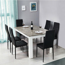 Load image into Gallery viewer, Wood Dining Table Set with 6 Faux Leather Chairs