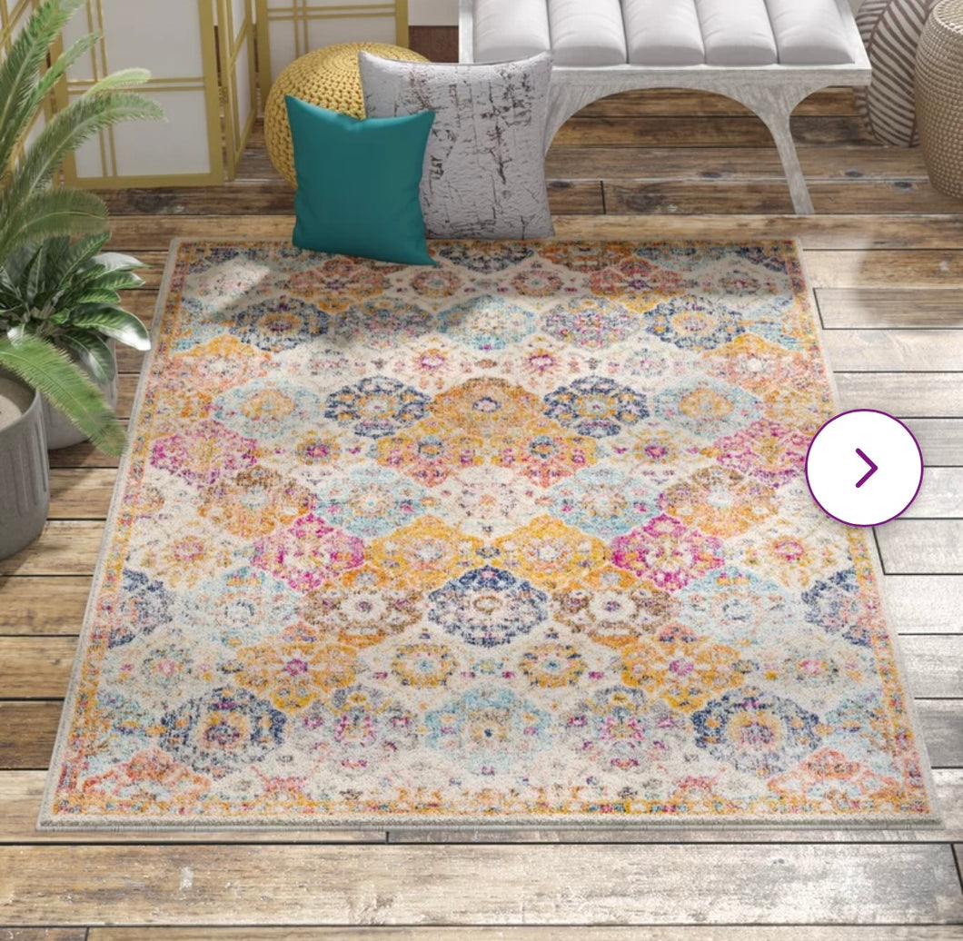 Multicoloured Saffron Rug