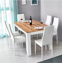 Load image into Gallery viewer, Wood Dining Table Set with 6 Faux Leather Chairs