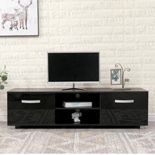 Load image into Gallery viewer, TV Unit Stand with 2 High Gloss Doors &amp; Open Shelf.