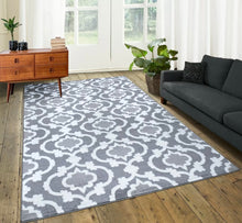 Load image into Gallery viewer, Geometric Grey Area Rug