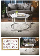 Load image into Gallery viewer, White High Gloss Round Coffee Table with Metal Base.