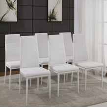 Load image into Gallery viewer, Wood Dining Table Set with 6 Faux Leather Chairs