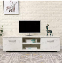 Load image into Gallery viewer, TV Unit Stand with 2 High Gloss Doors &amp; Open Shelf.