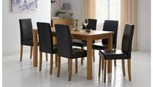 Load image into Gallery viewer, Roman Solid Wood Dining Table Set with 6 Leather Chairs