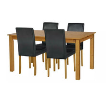 Load image into Gallery viewer, Roman Solid Wood Dining Table Set with 6 Leather Chairs