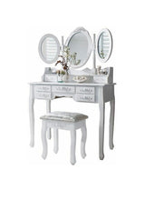 Load image into Gallery viewer, White Dressing Table 7 Drawers and 3 Mirrors