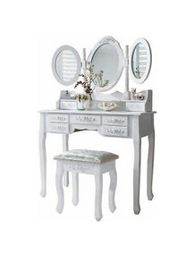 White Dressing Table 7 Drawers and 3 Mirrors