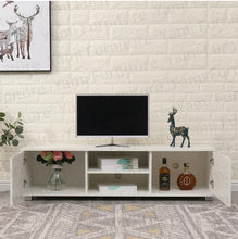 Load image into Gallery viewer, TV Unit Stand with 2 High Gloss Doors &amp; Open Shelf.