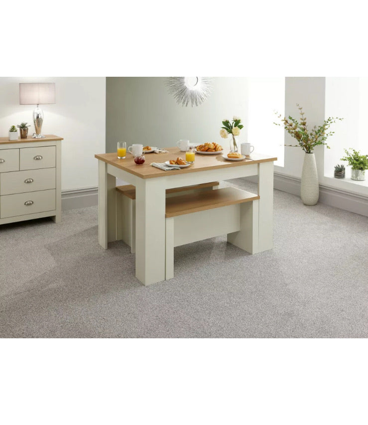 Dining Table and Bench Seat Set. 2 Style Lancaster/Chicago