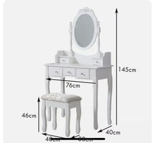 Load image into Gallery viewer, 3 drawer Dressing Table with diamond knobs